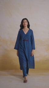 Blue Woven Cotton Co-ord Set