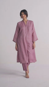 Lilac Zari Linen Festive Co-ord Set