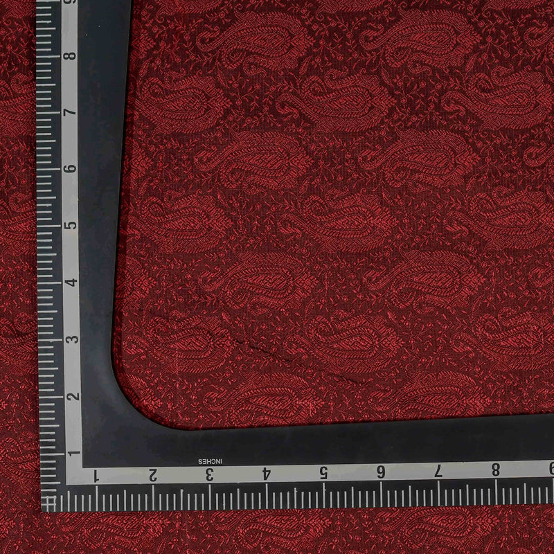Red Paisely Pattern Banarasi Fabric