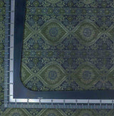 Blue Floral Pattern Woven Zari Banarasi Fabric