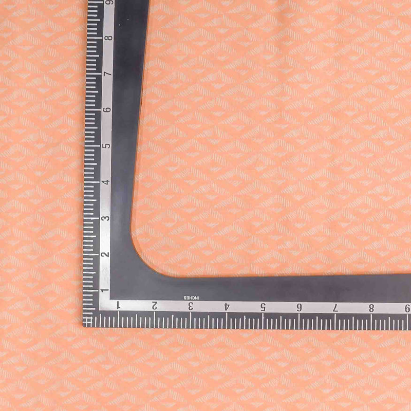 Orange Geometrical Pattern Screen Printed Cotton Fabric