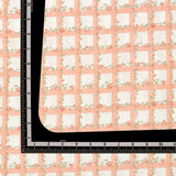 Orange Checks Screen Printed Cotton Fabric