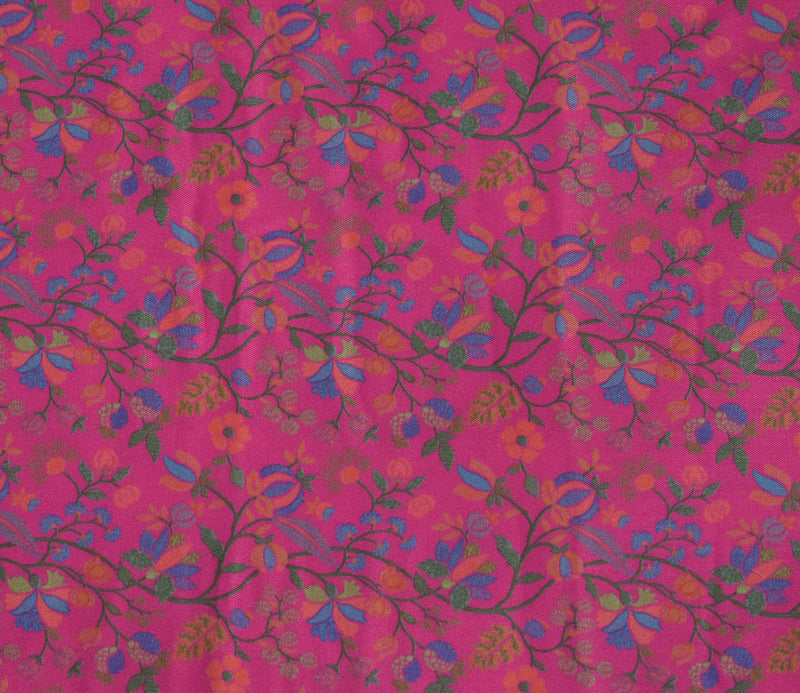 Leaf Pattern Digital Printed Pure Pashmina Fabric