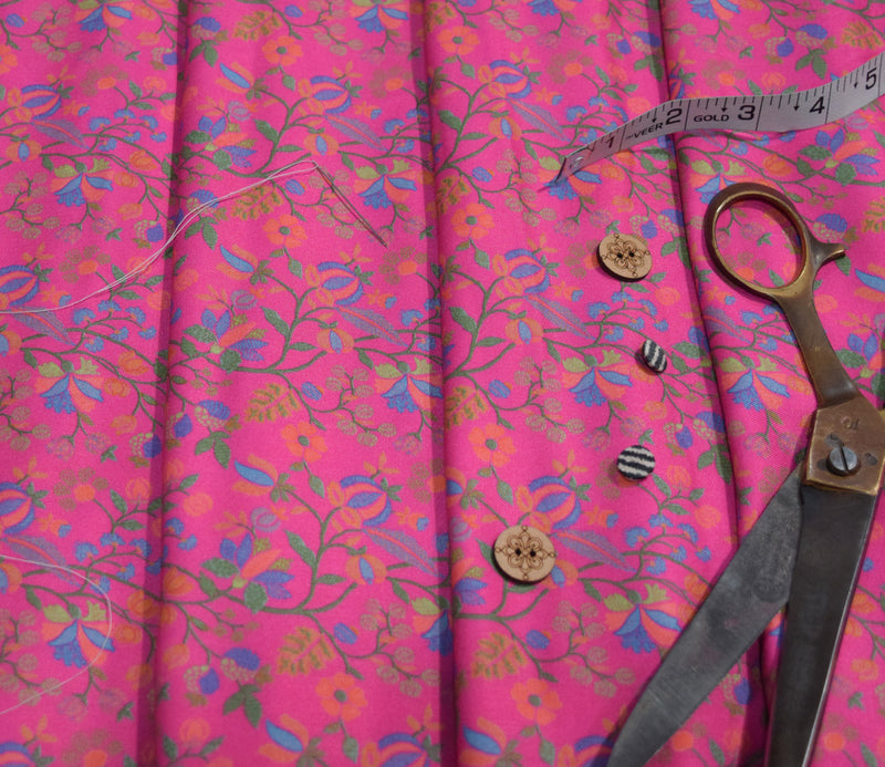 Leaf Pattern Digital Printed Pure Pashmina Fabric