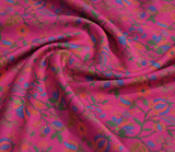 Leaf Pattern Digital Printed Pure Pashmina Fabric