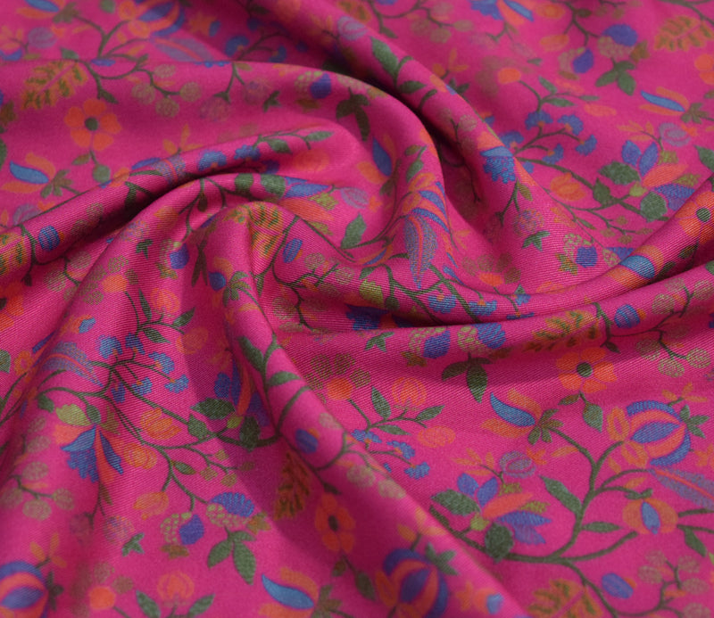Leaf Pattern Digital Printed Pure Pashmina Fabric