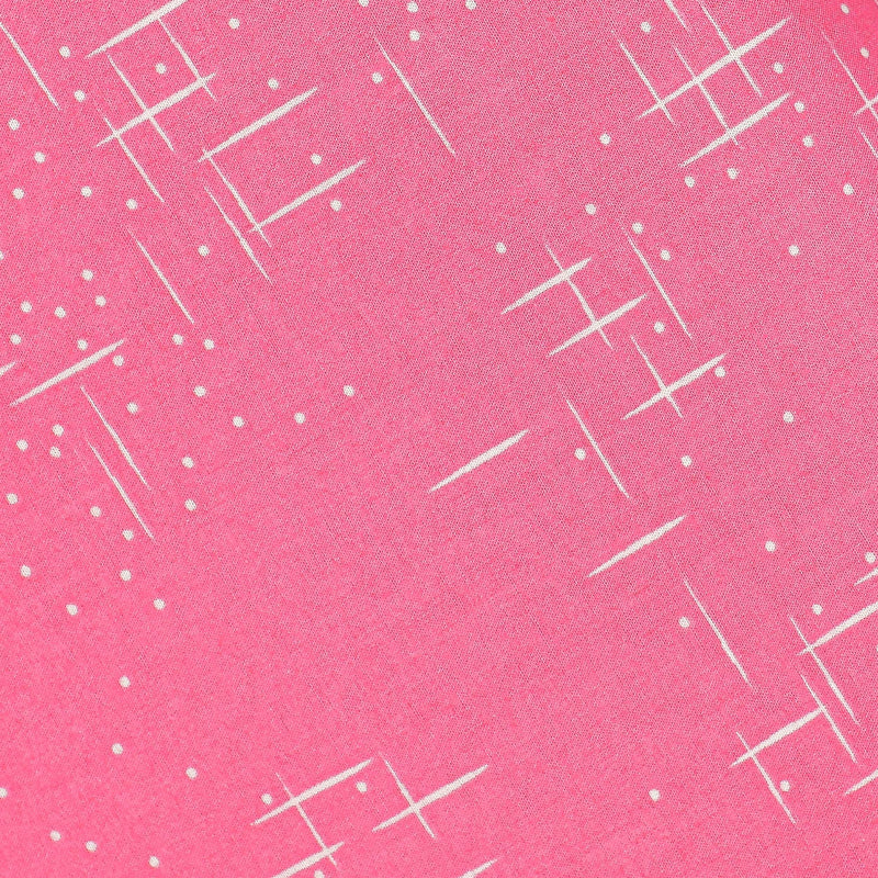 Pink Geometric Screen Printed Cotton Fabric