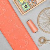 Orange Geometric Screen Printed Cotton Fabric