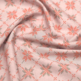 Light Pink Kasuthi Lool Print Screen Printed Cotton Fabric