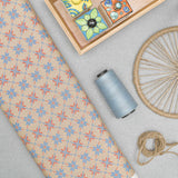 Beige Kasuthi Look Screen Printed Cotton Fabric