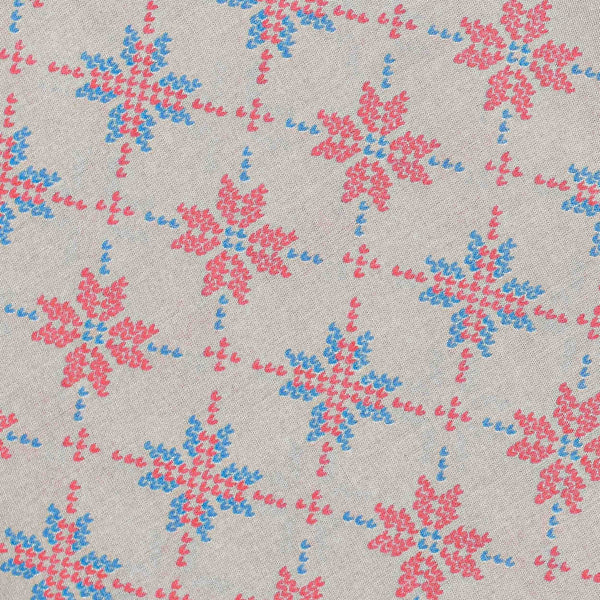Grey Kasuthi Screen Printed Cotton Fabric
