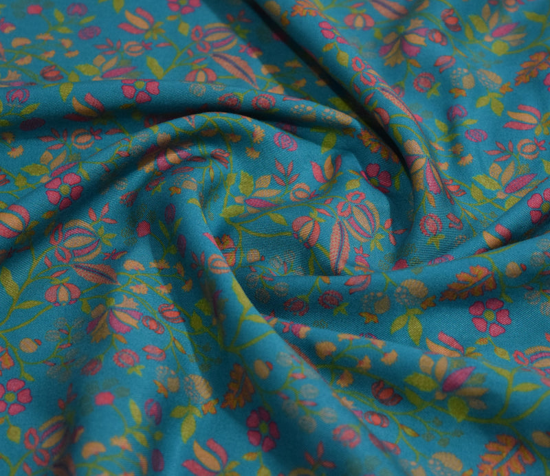 Leaf Pattern Digital Printed Pure Pashmina Fabric