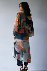 Black, Grey and Brown Mix Colour Crepe Silk Printed Co-ord Set