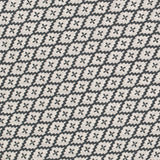 Black and White Small Diamond Screen Printed Cotton Fabric