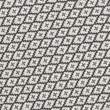 Black and White Small Diamond Screen Printed Cotton Fabric