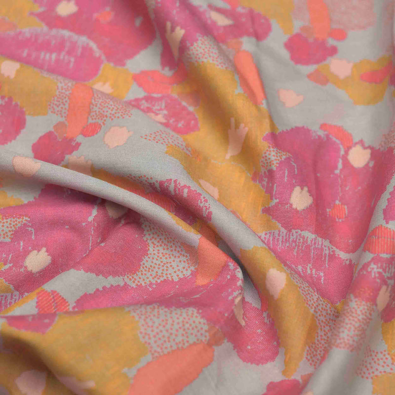 Multi Colour Abstract Screen Printed Cotton Fabric