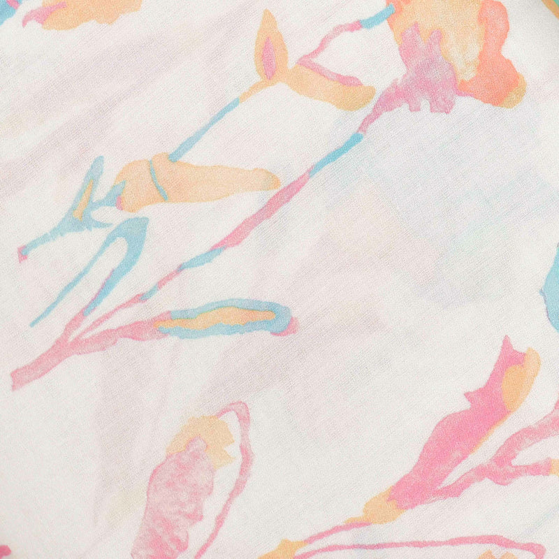 Water Color Effect Floral Printed Cotton Fabric