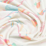 Water Color Effect Floral Printed Cotton Fabric