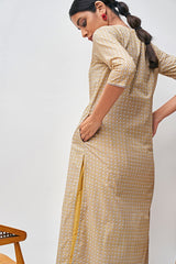 Grey and Yellow Cotton Printed Co-ord Set
