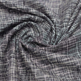 Black Checkered Screen Printed Cotton Fabric