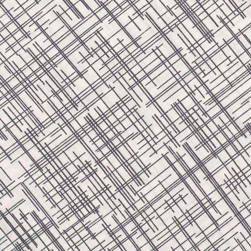 Black and White Checkered Screen Printed Cotton Fabric