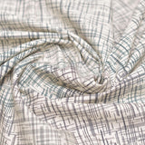 Black and White Checkered Screen Printed Cotton Fabric