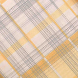 Yellow Checkered Screen Printed Cotton Fabric