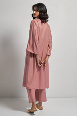 Mauveglow Pink Solid Pashmina Kurta Set