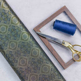 Blue Floral Pattern Woven Zari Banarasi Fabric