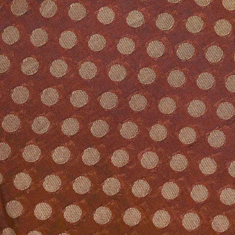 Brown Woven Geometric Pattern Banarasi Fabric