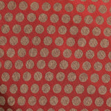 Red Woven Geometric Pattern Banarasi Fabric