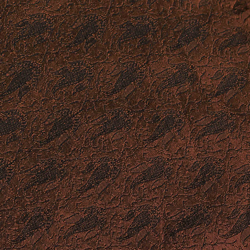 Brown Paisely Pattern Banarasi Fabric