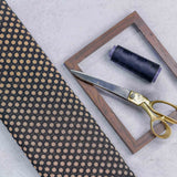 Black Woven Geometric Pattern Banarasi Fabric