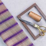 Purple Geometric Pattern Woven Zari Banarasi Fabric