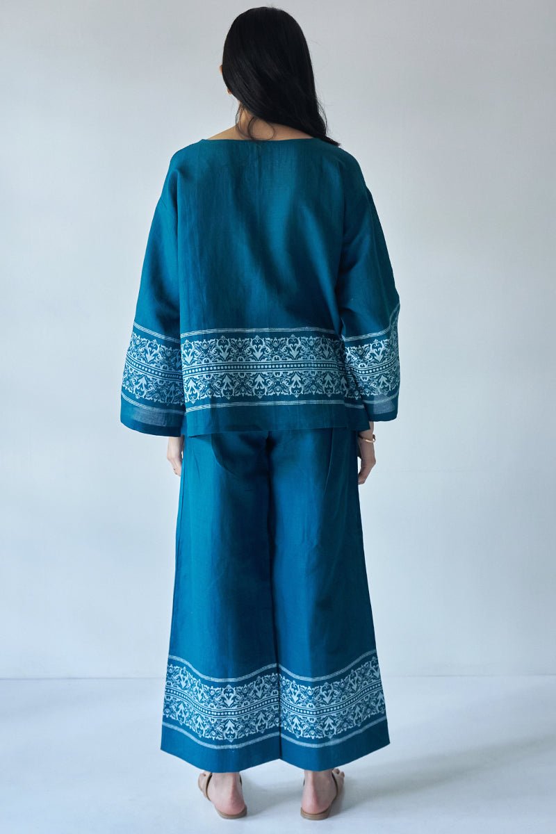 At Ease Teal Blue Linen Co-ord Set