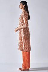 At Ease Beige Paisely Bemberg Silk Coord Set