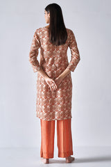 At Ease Beige Paisely Bemberg Silk Coord Set