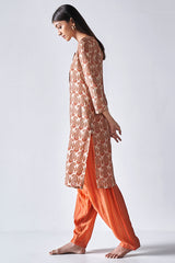 At Ease Beige Paisely Bemberg Silk Coord Set